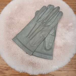 lederen handschoen grijs
