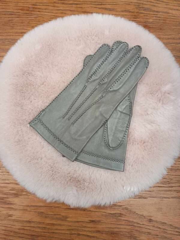 lederen handschoen grijs